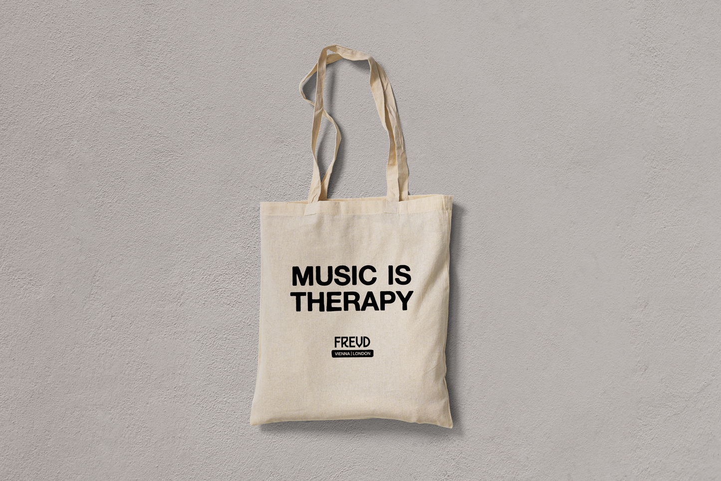 MUSIC IS THERAPY TOTE BAG - NATURAL WHITE