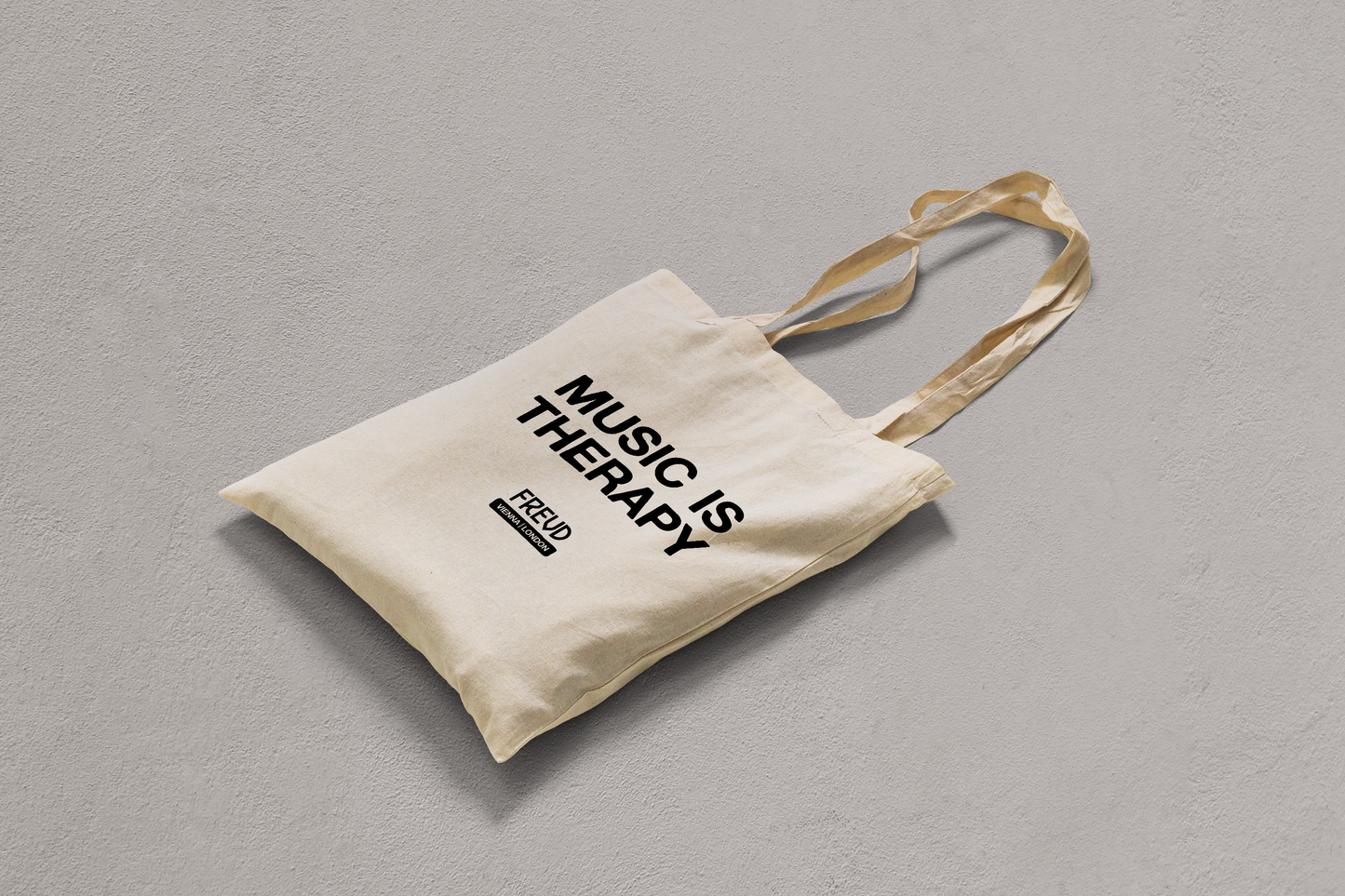 MUSIC IS THERAPY TOTE BAG - NATURAL WHITE